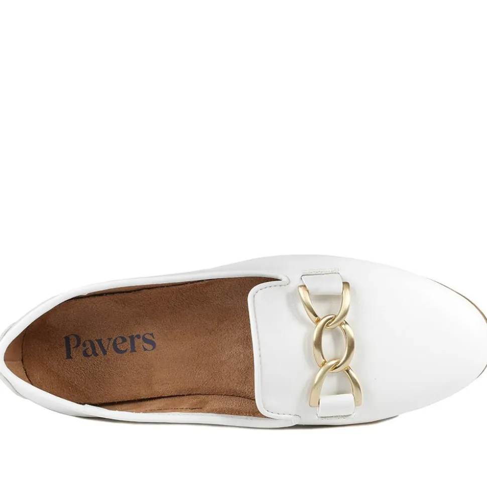 Elegant Wedge Loafers - White