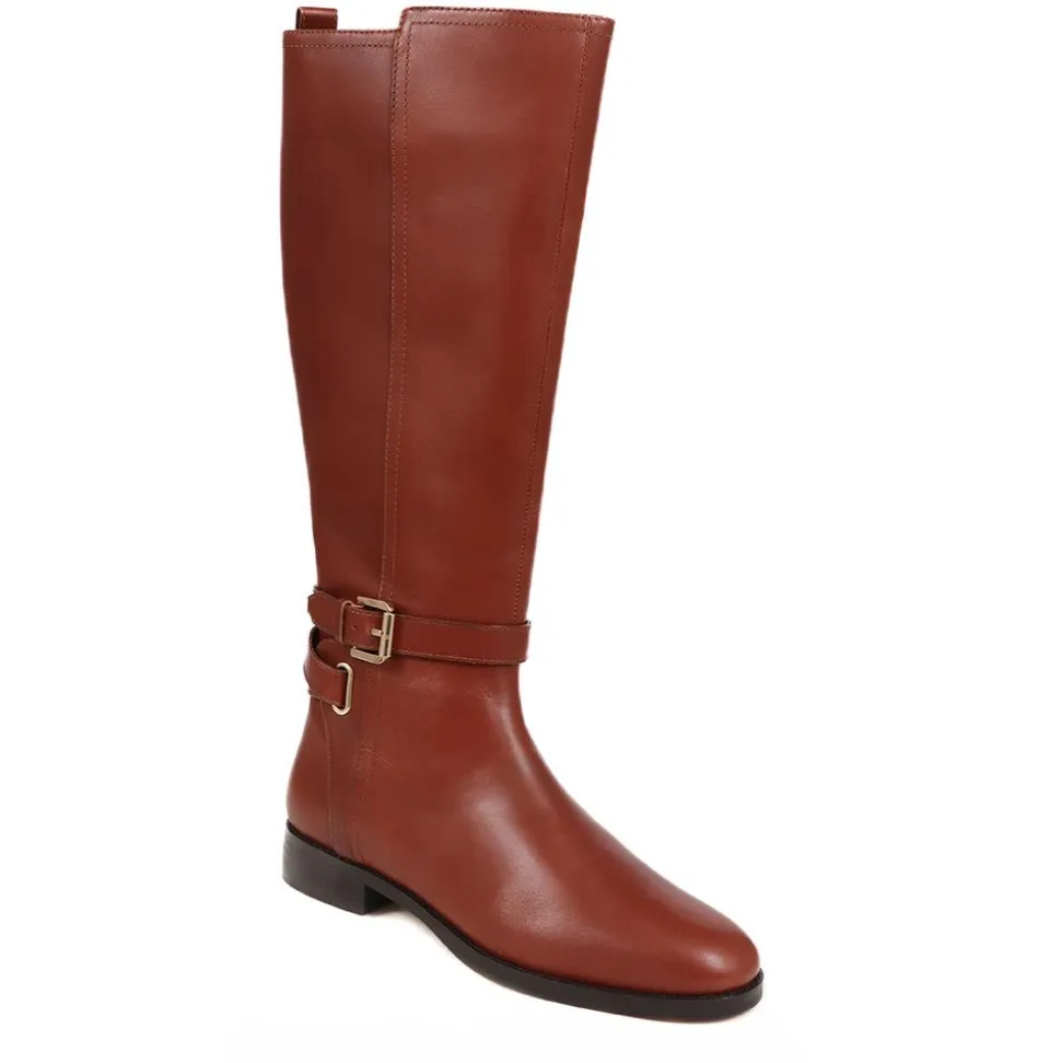Emaline Leather Long Boots - Tan