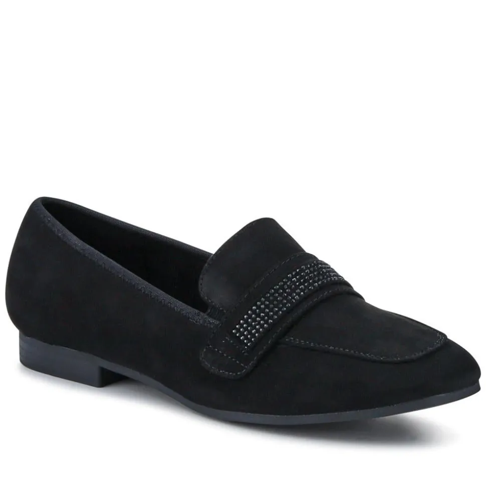 Embellished Block-Heeled Moccasins - Black