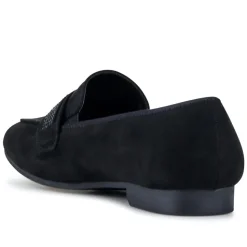 Embellished Block-Heeled Moccasins - Black