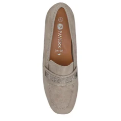 Embellished Block-Heeled Moccasins - Grey