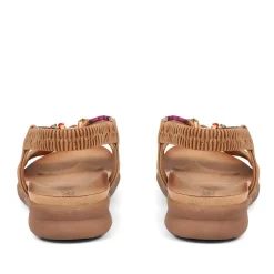 Embellished Flat Sandals - Brown