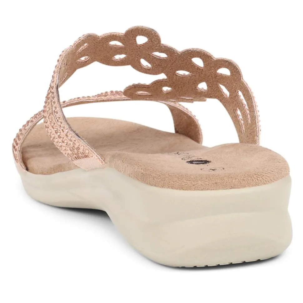 Embellished Floral Mules - Blush