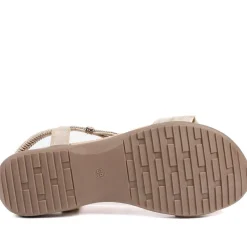 Embellished Knot Detail Elasticated Sandals - Gold
