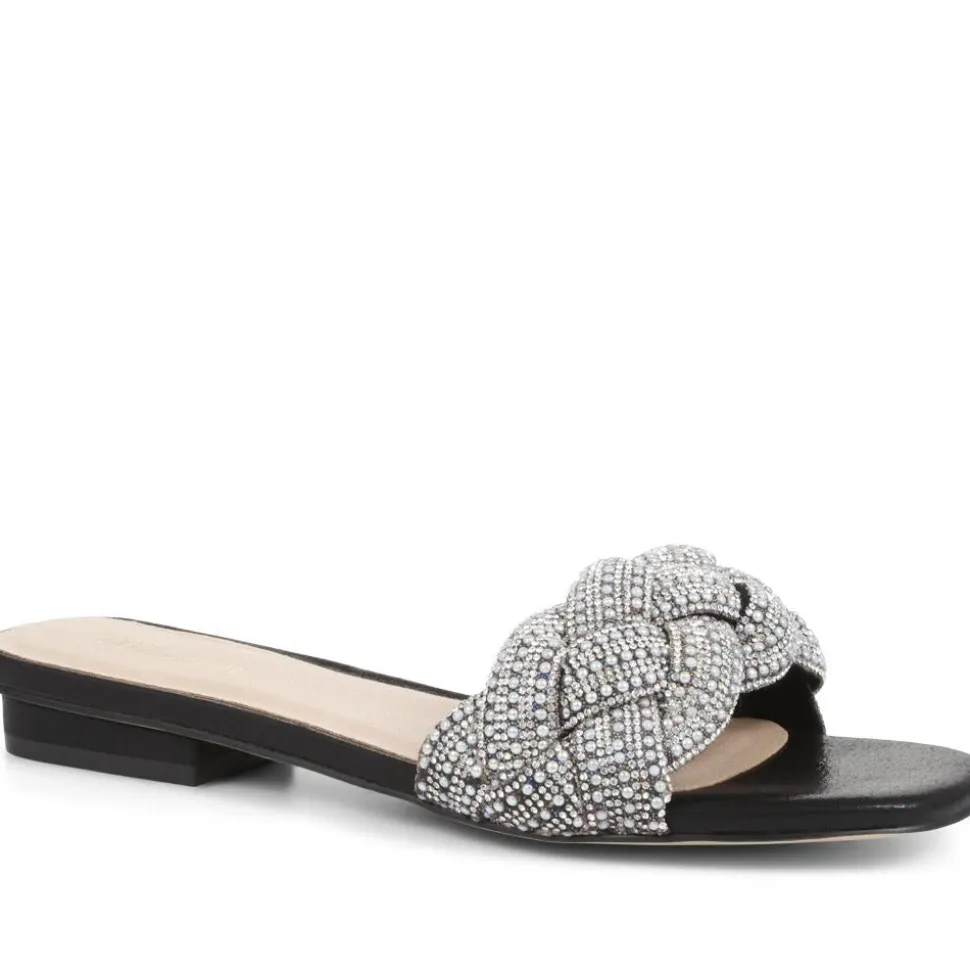 Embellished Mule Sandals - Black