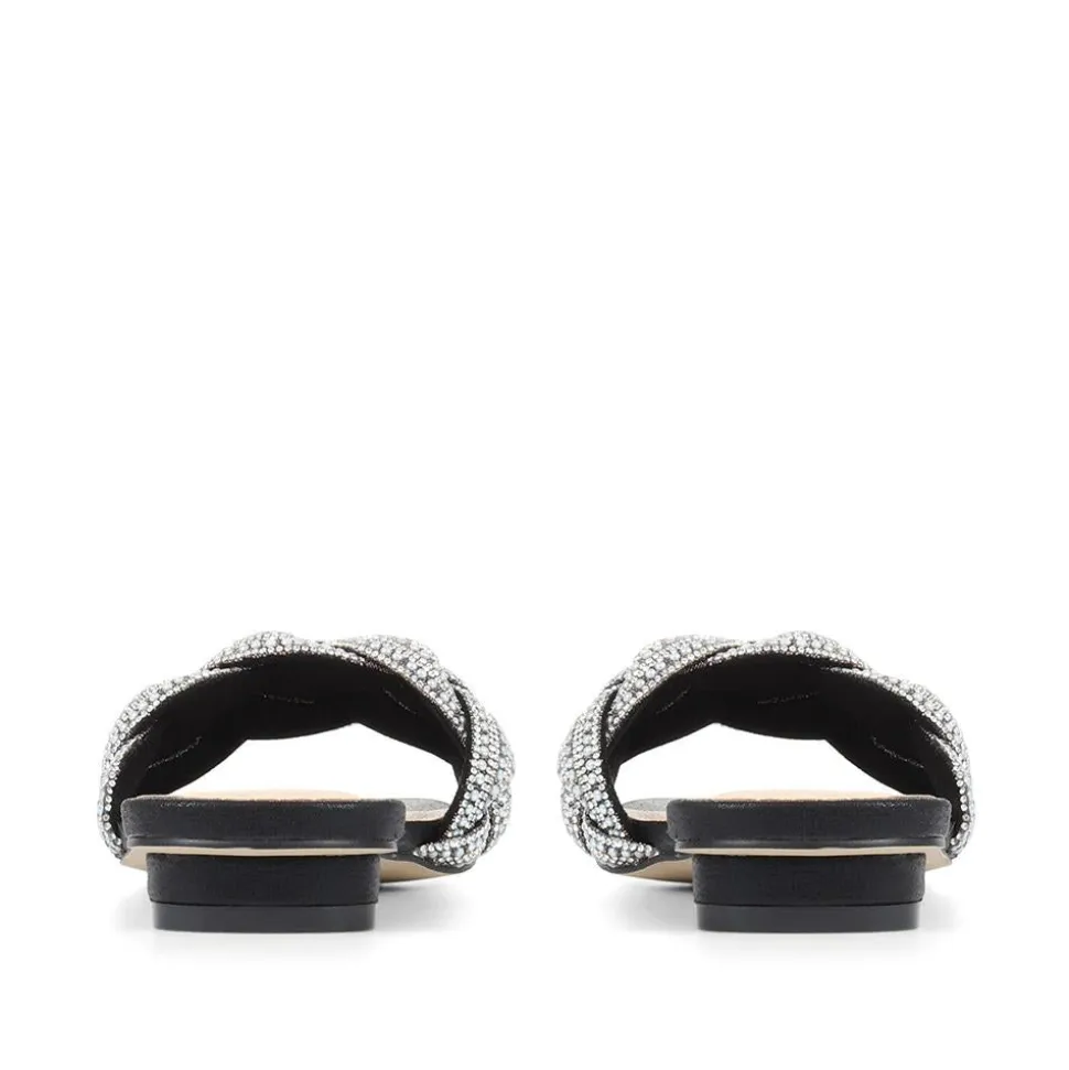 Embellished Mule Sandals - Black