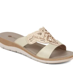 Embellished Mule Sandals - Gold