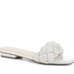 Embellished Mule Sandals - Silver