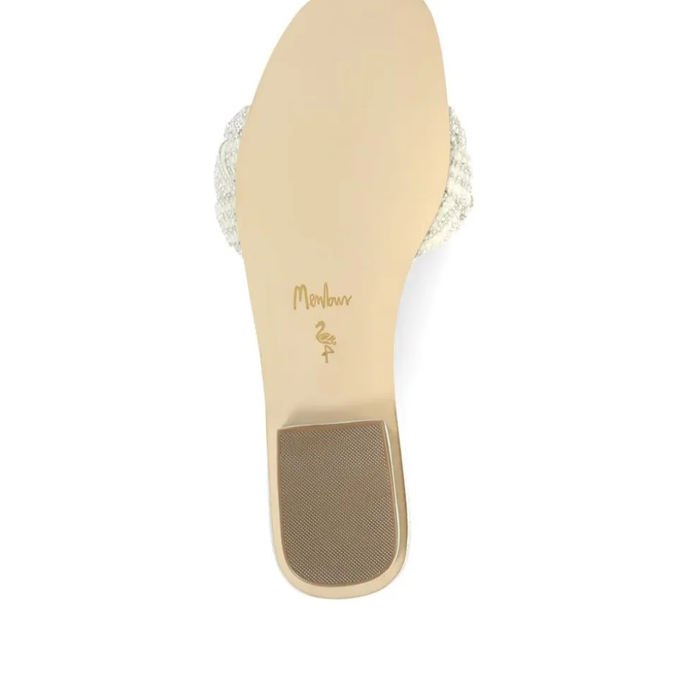 Embellished Mule Sandals - Silver