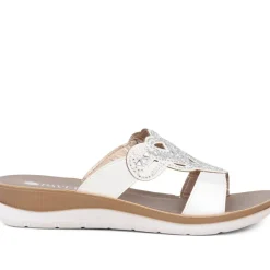 Embellished Mule Sandals - White