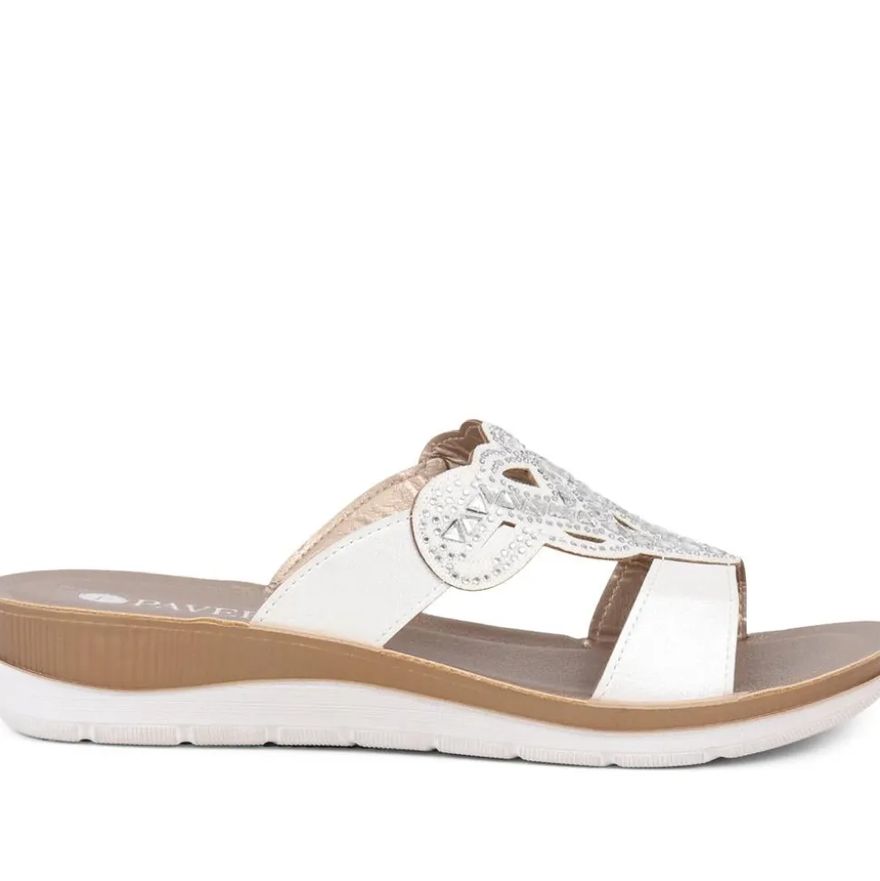 Embellished Mule Sandals - White