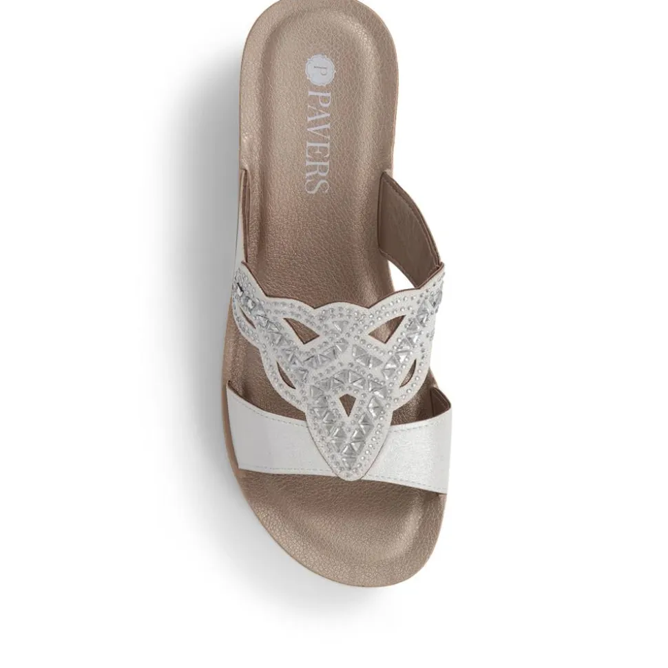 Embellished Mule Sandals - White