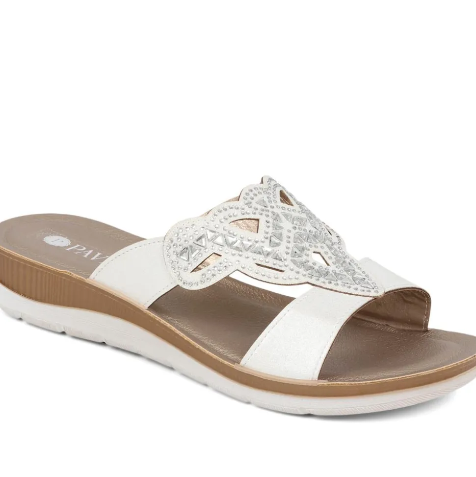 Embellished Mule Sandals - White