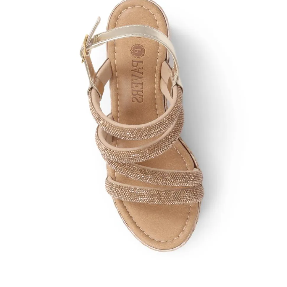 Embellished Platform Espadrilles - Bronze