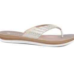Embellished Platform Toe Post Sandals - Silver