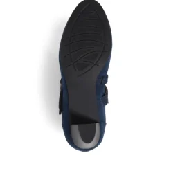 Embellished Strap Mary Janes - Navy Suede