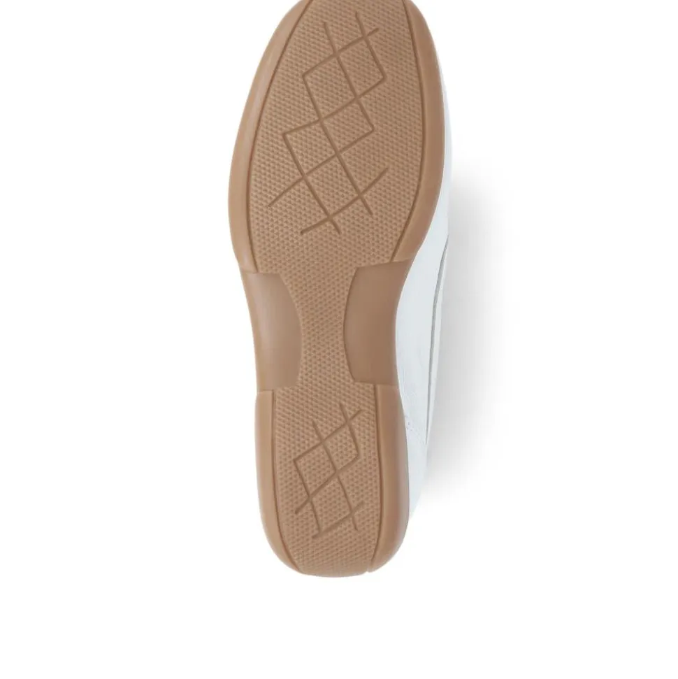 Embroided Panel Leather Loafers - White Multi