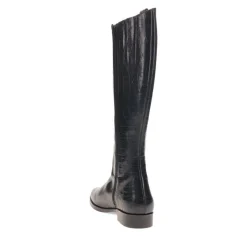 Emelia Medium Calf Fit Leather Boots - Black Croc