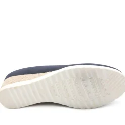 Espadrille Trim Wedge Pumps - Navy