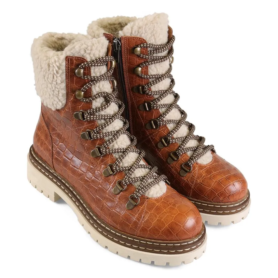 Essential Comfort Boots EE Fit - Tan Croc