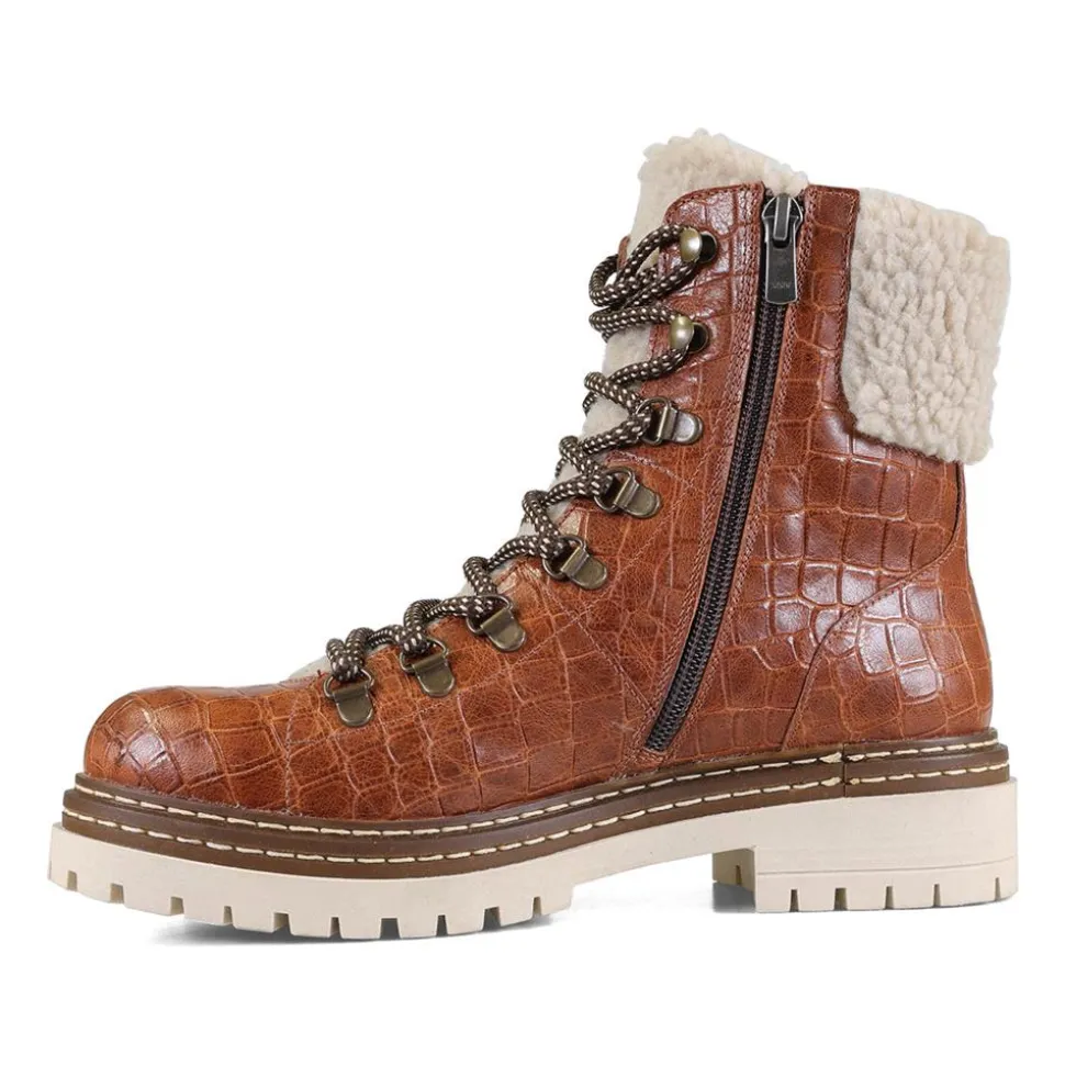 Essential Comfort Boots EE Fit - Tan Croc