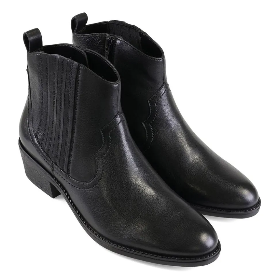 Essential Comfort Boots E Fit - Black Tumbled Leather