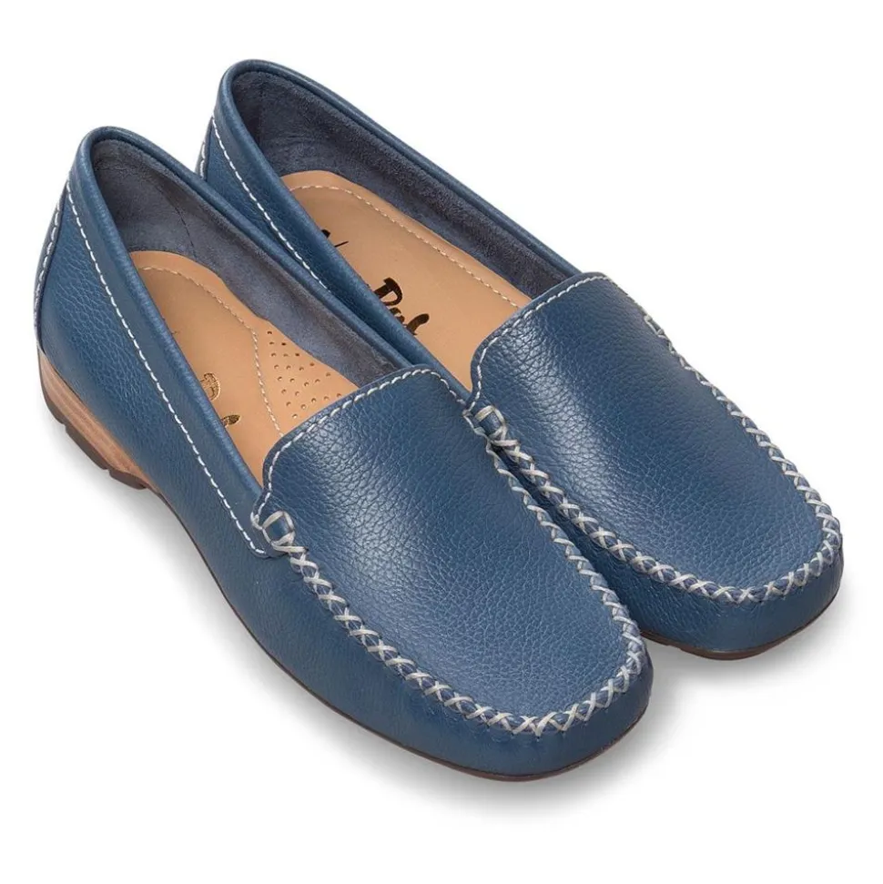 Essential Comfort Flats - Blue leather