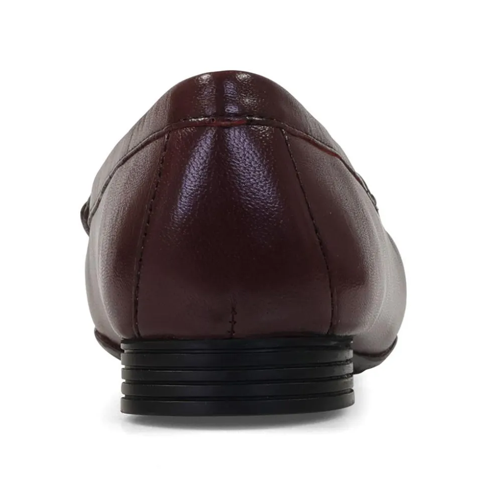 Essential Comfort Flats - Burgundy Leather