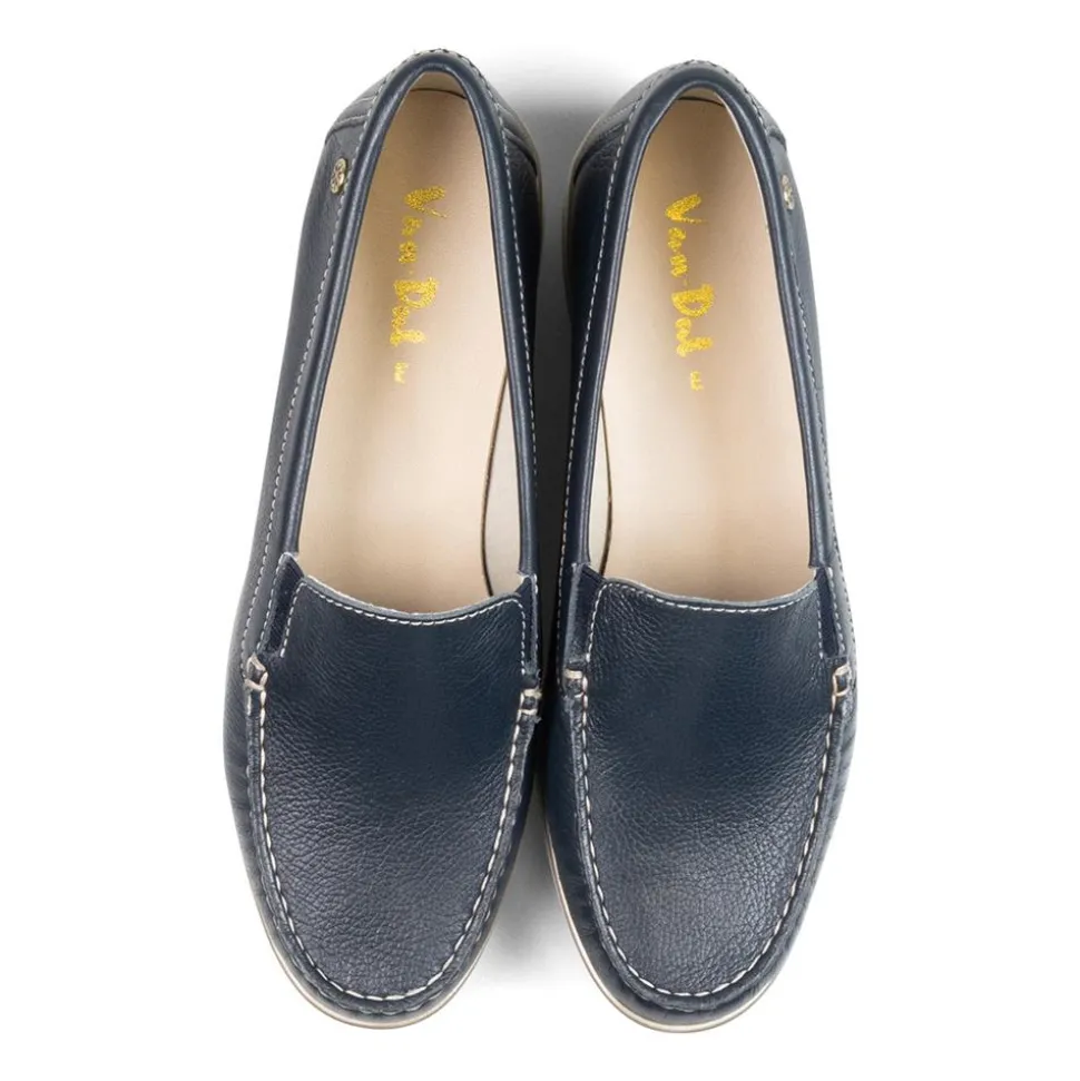 Essential Comfort Flats - Navy Leather