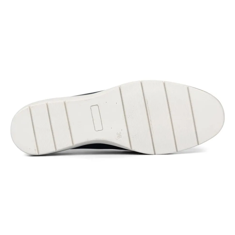 Essential Comfort Flats - Navy Leather
