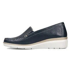Essential Comfort Flats - Navy Leather