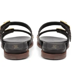 Eugenia Double Buckle Mules - Black