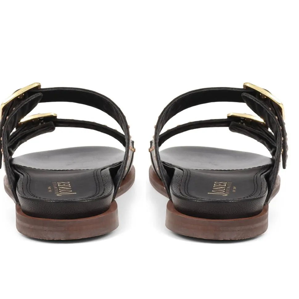 Eugenia Double Buckle Mules - Black