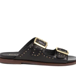 Eugenia Double Buckle Mules - Black