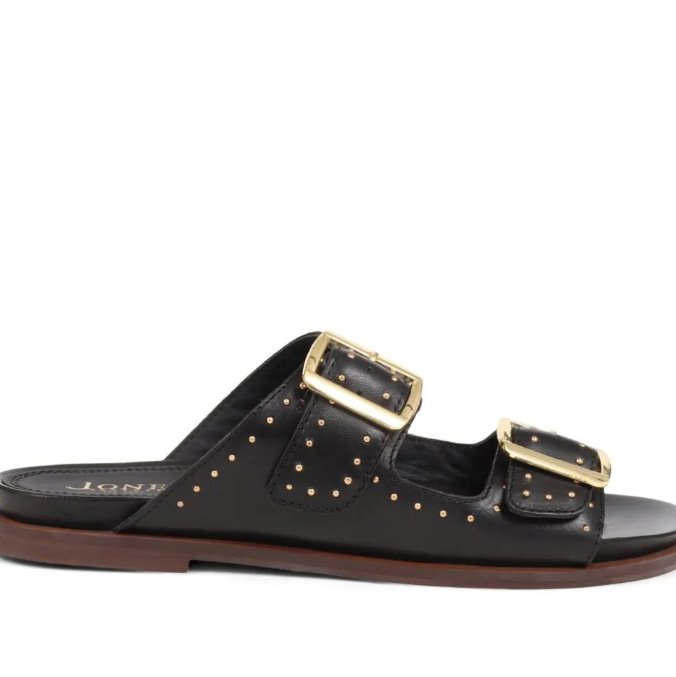 Eugenia Double Buckle Mules - Black