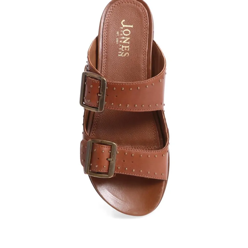 Eugenia Double Buckle Mules - Tan