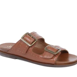 Eugenia Double Buckle Mules - Tan