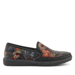 Everyday Slip-On Shoes - Black Floral