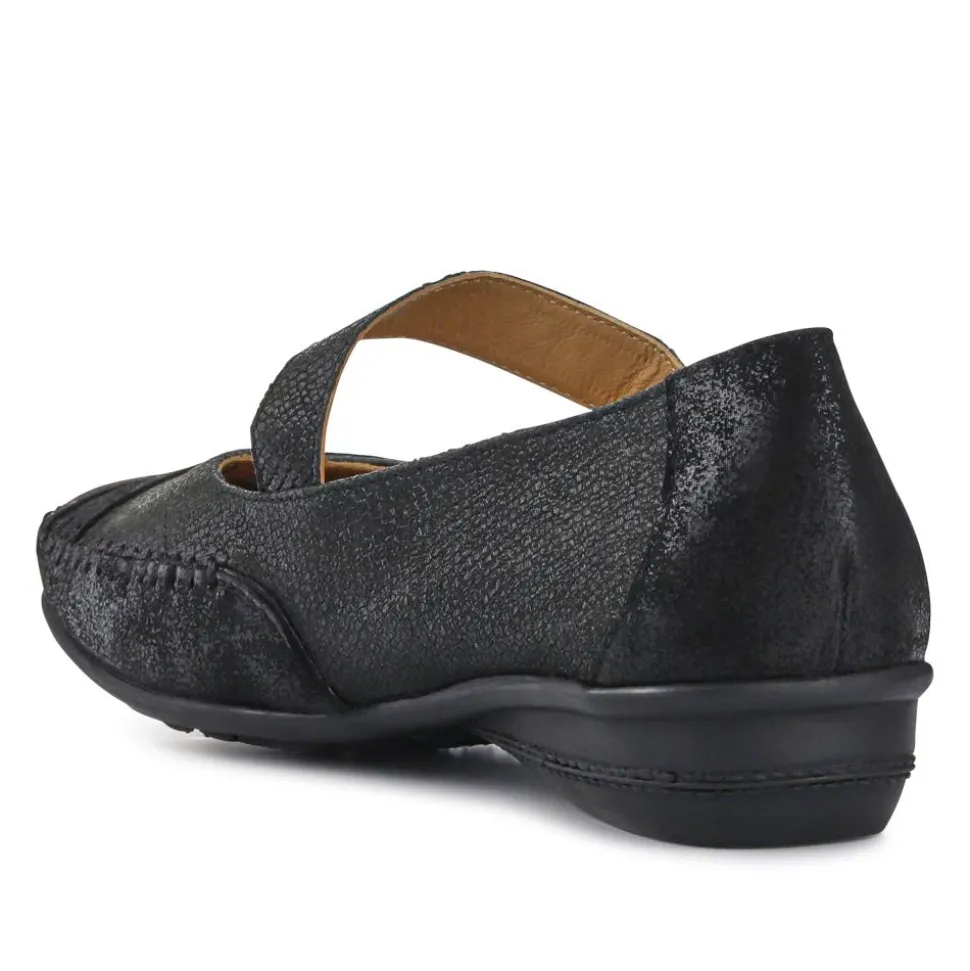 Extra-Cushioned Leather Mary Janes - Black