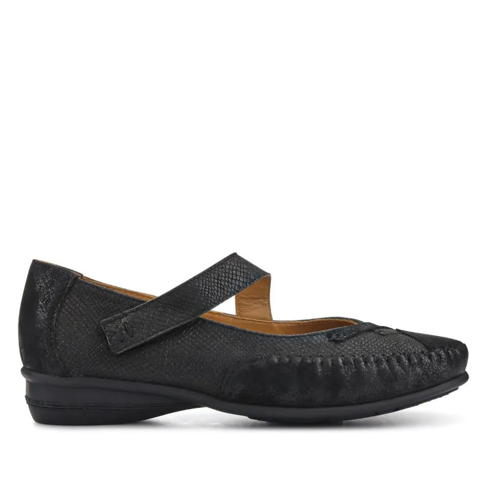 Extra-Cushioned Leather Mary Janes - Black