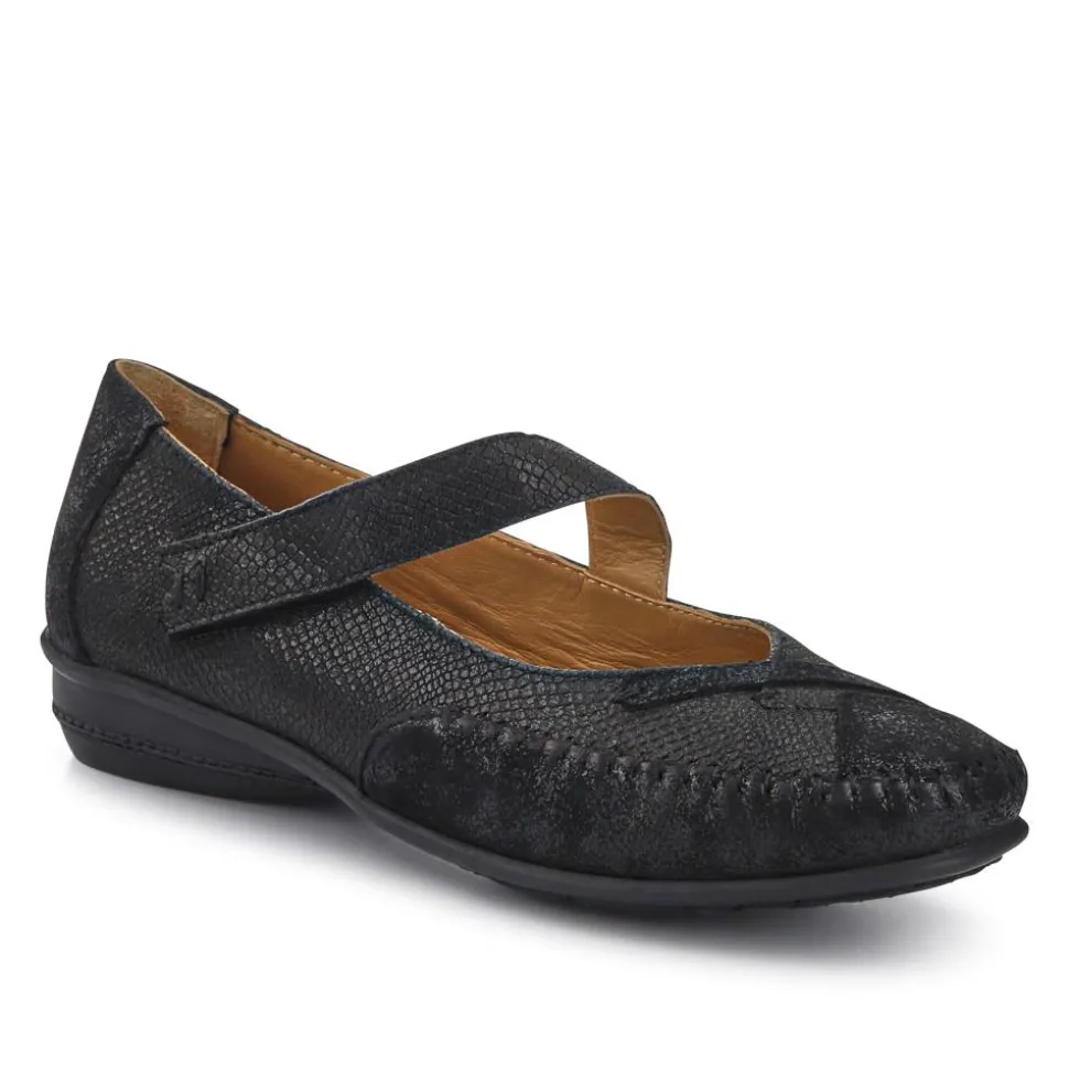 Extra-Cushioned Leather Mary Janes - Black