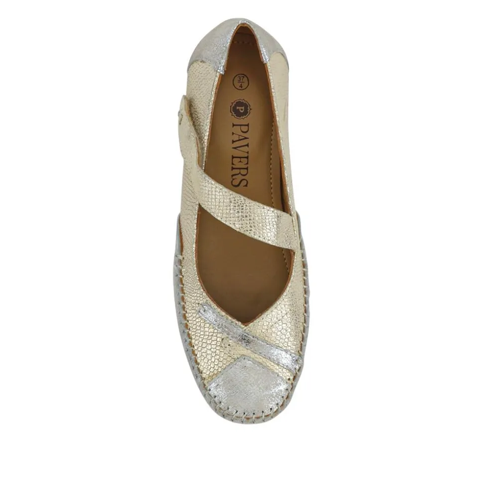 Extra-Cushioned Leather Mary Janes - Gold