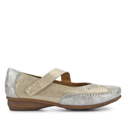 Extra-Cushioned Leather Mary Janes - Gold
