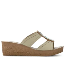 Extra-Cushioned Slip-On Wedge Mules - Soft Gold