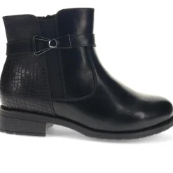 Extra-Wide Buckled Ankle Boots - Black