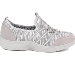 Extra-Wide Bungee Lace Trainers - Light Grey