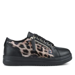 Extra Wide Chunky Trainers - Black Leopard