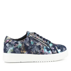 Extra Wide Chunky Trainers - Navy Floral