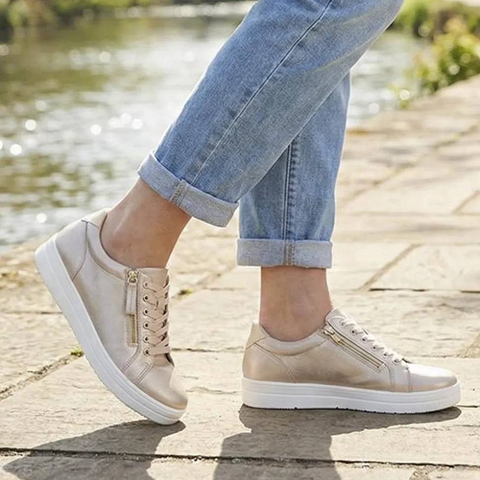 Extra Wide Chunky Trainers - Soft Gold