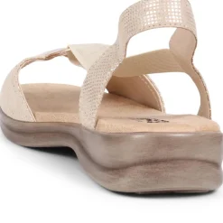 Extra-Wide Elasticated Sandals - Gold